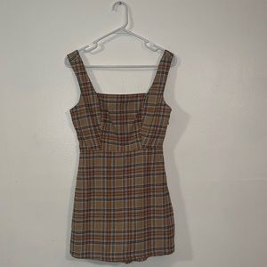 Plaid romper/ dress, built in shorts.